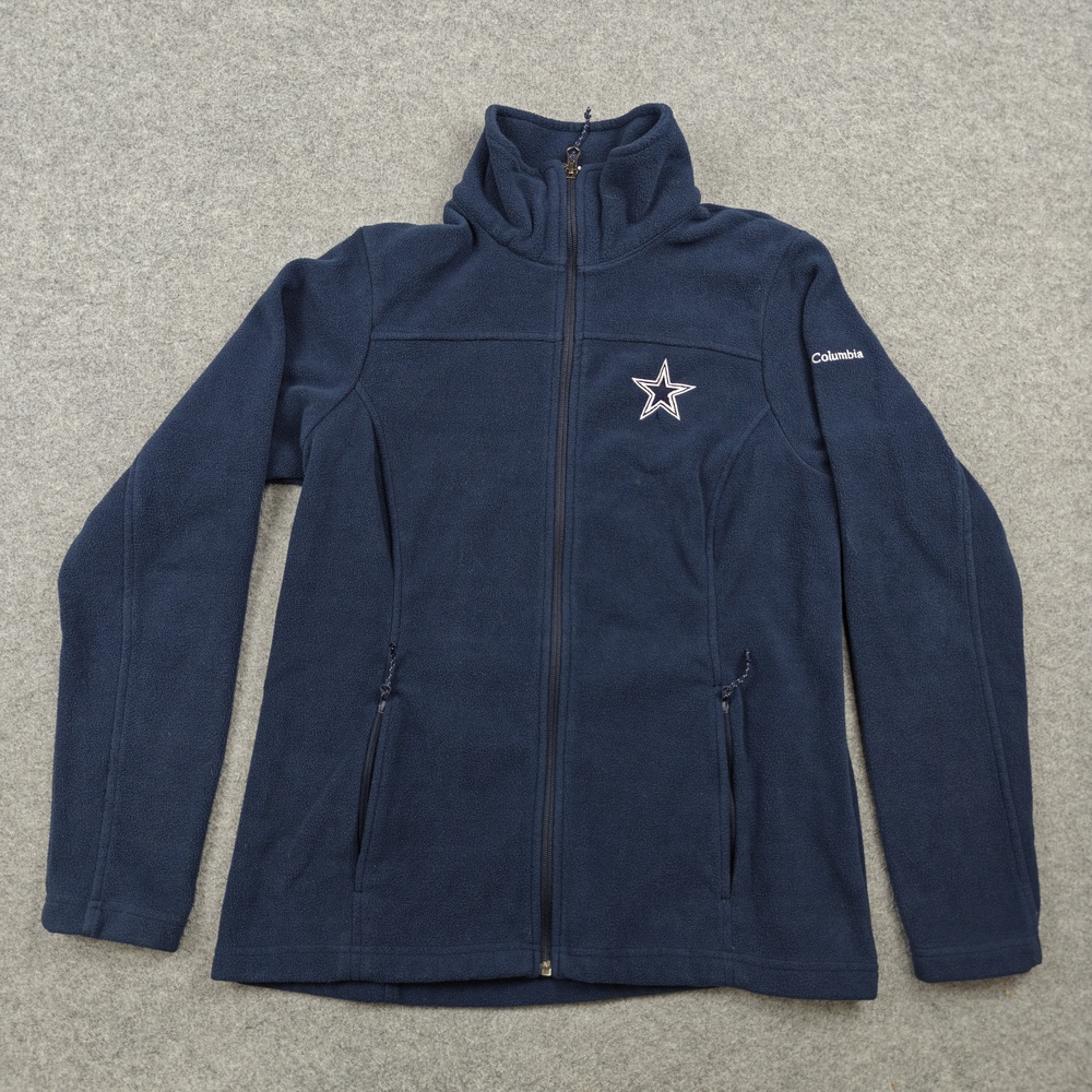 Dallas Cowboys Columbia Jacket Womens Large Blue NFL Football Fleece Full Zip